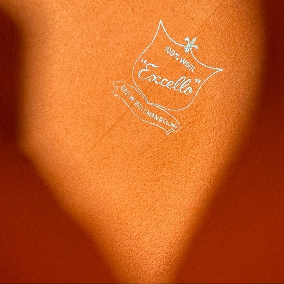 Vintage 1970's 80's burnt orange Wool quail feather avant garde fedora hat - Picture 10 of 17